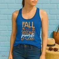 Fall Is My Second Favorite F Word Funny Autumn Gift Women's Tank Top thumb 2