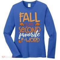 Fall Is My Second Favorite F Word Funny Autumn Gift Women's Long Sleeve Shirt thumb 0