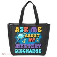Fun Inappropriate Mystery Discharge Embarrassing Adult Humor Tote Bag thumb 0