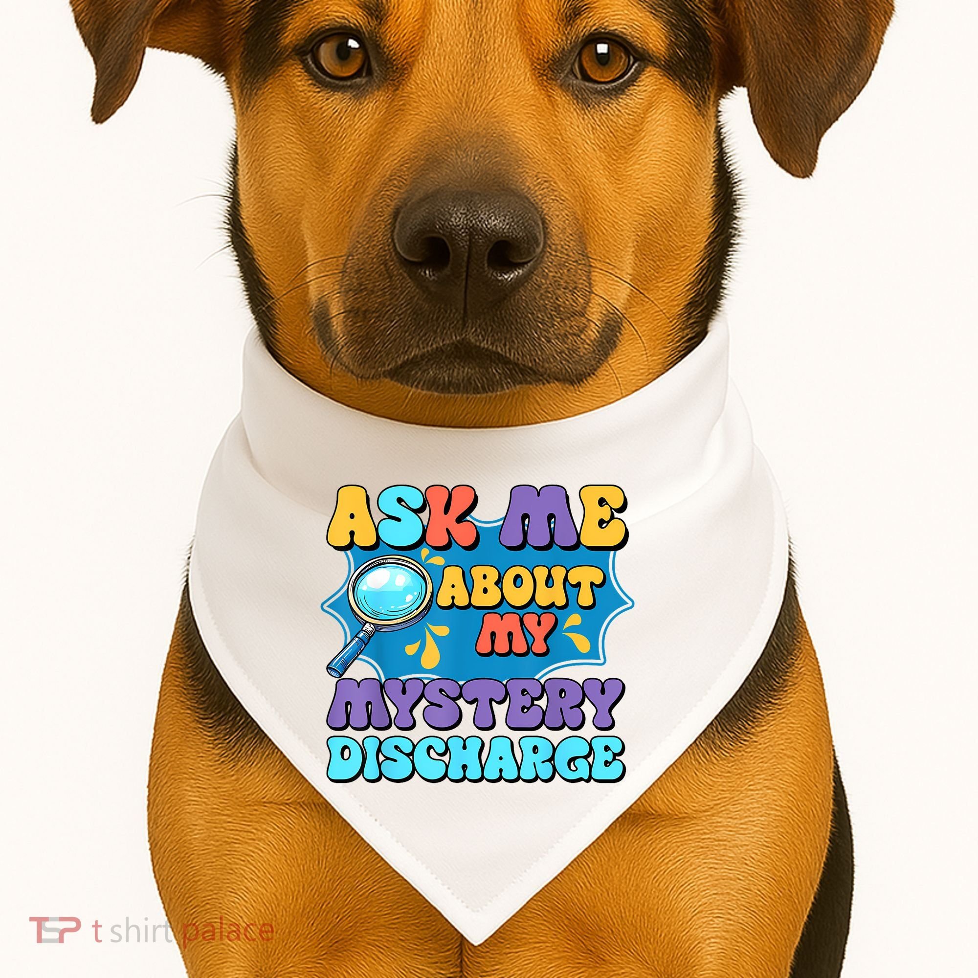 Fun Inappropriate Mystery Discharge Embarrassing Adult Humor USA-Made Doggie Bandana