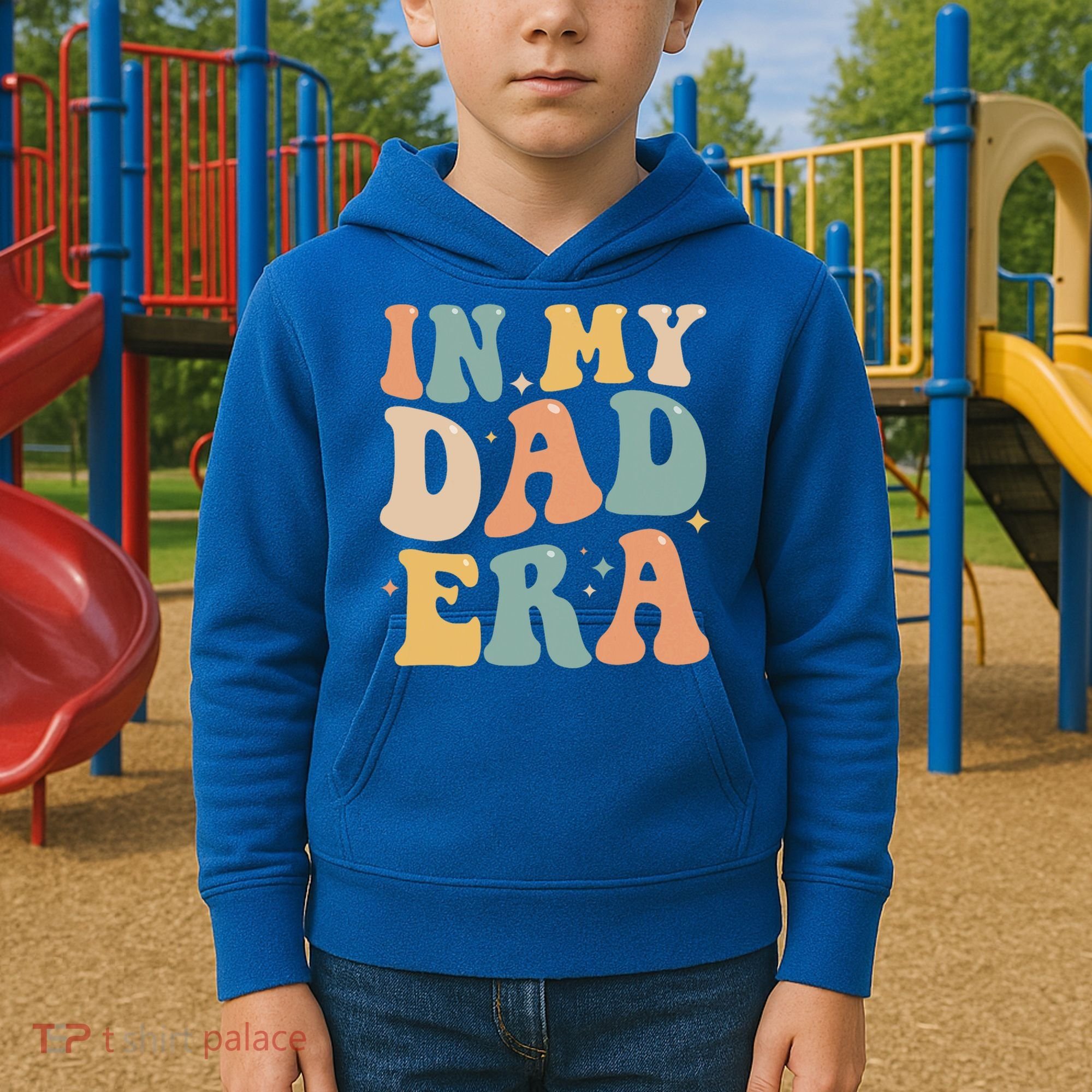 Funny In My Dad Era Lover Groovy Retro Daddy Fathers Day Gift Kids Hoodie