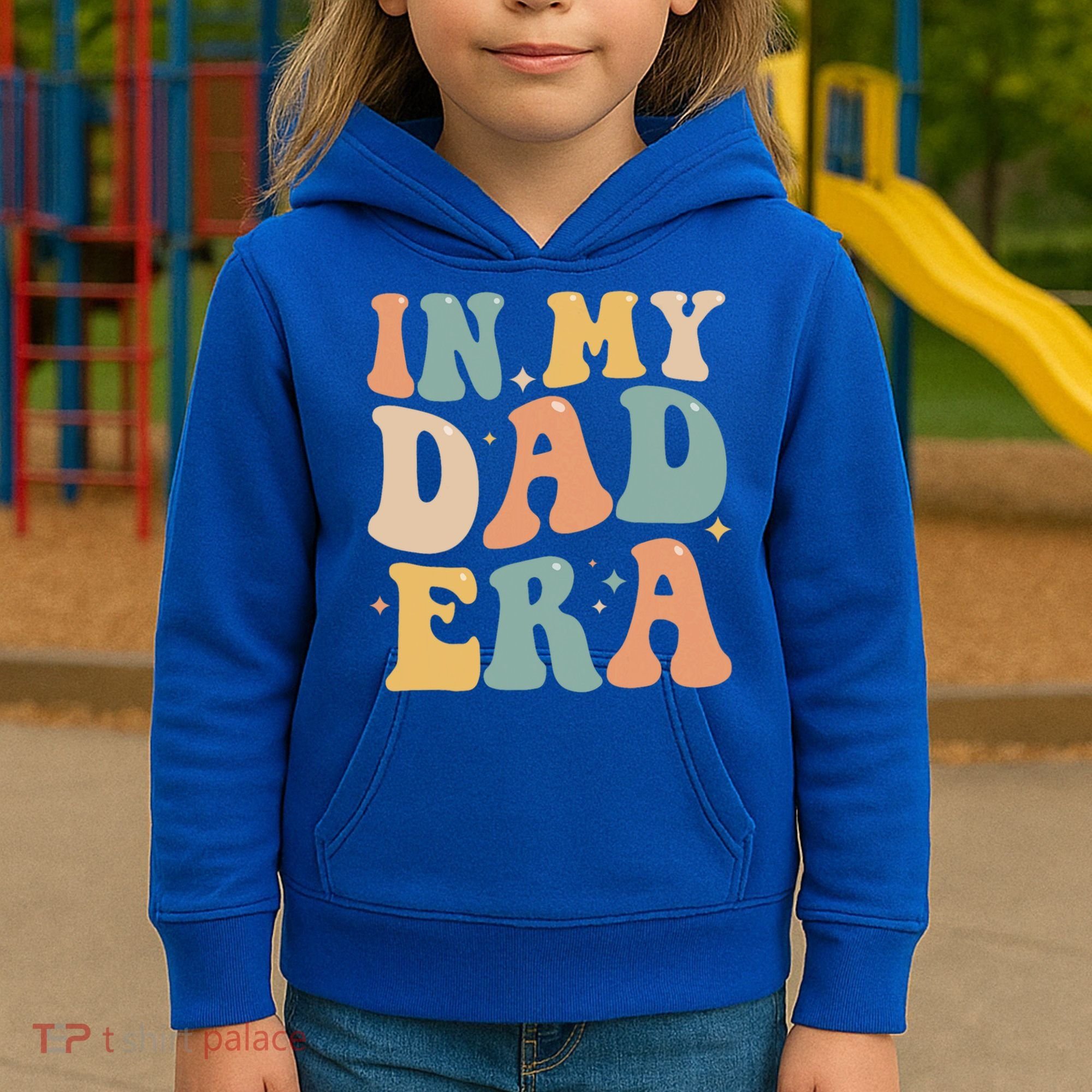 Funny In My Dad Era Lover Groovy Retro Daddy Fathers Day Gift Kids Hoodie