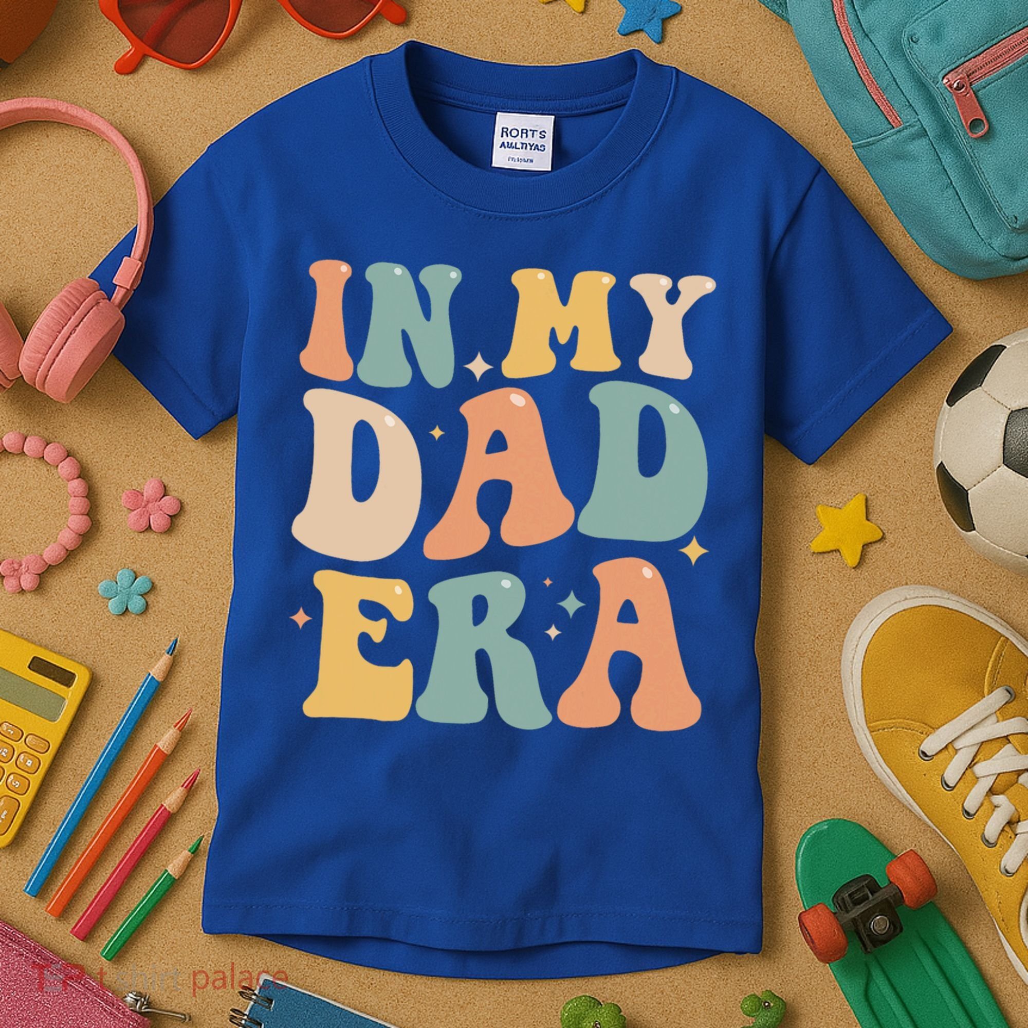 Funny In My Dad Era Lover Groovy Retro Daddy Fathers Day Gift Kids T-Shirt