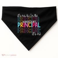Funny ItS Me Hi IM The Assistant Principal ItS Me School USA-Made Doggie Bandana thumb 0