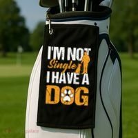 Funny I'm Not Single I Have A Dog Golf Towel thumb 2