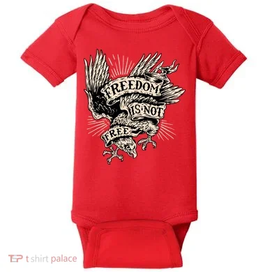 Freedom Is Not Free Eagle Baby Bodysuit