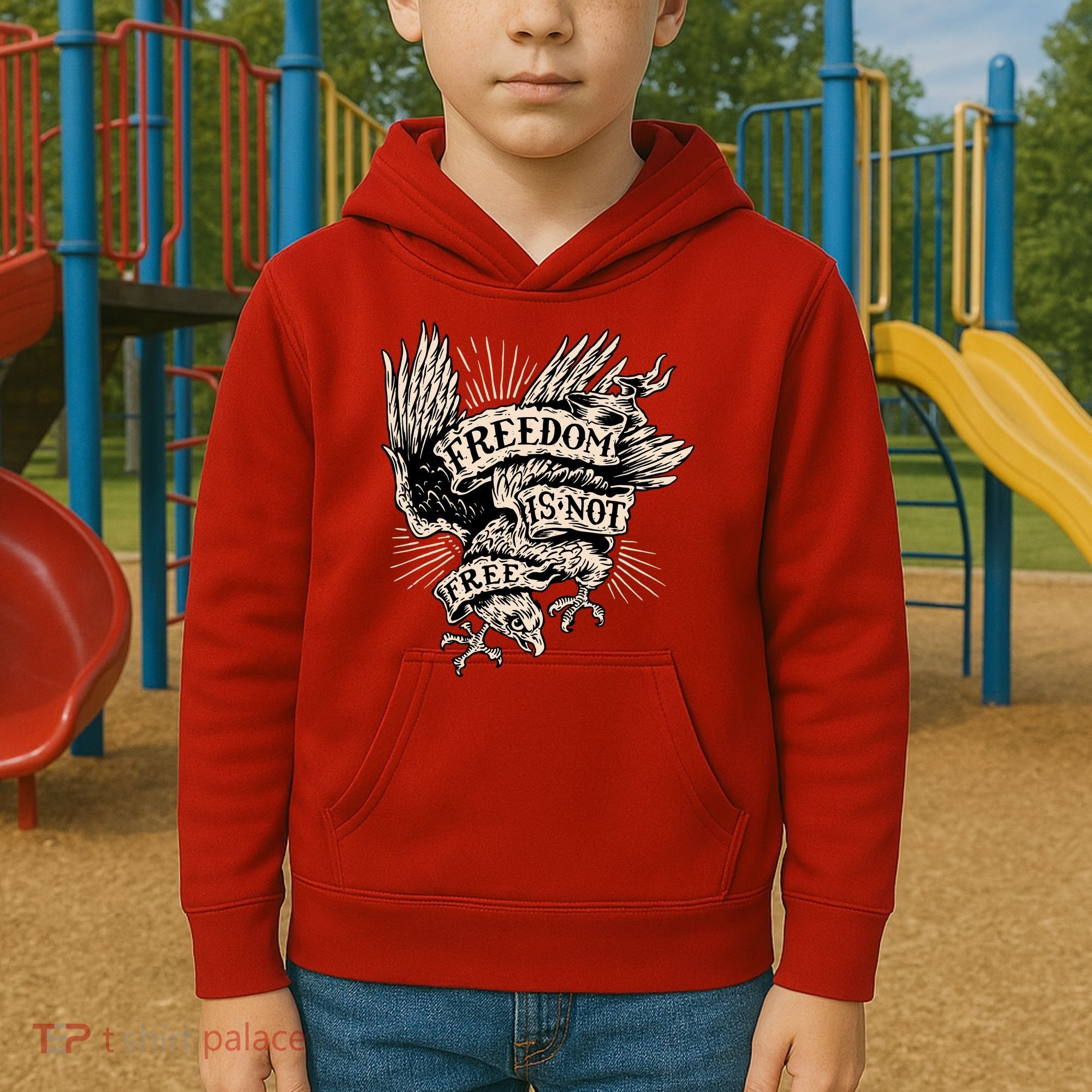 Freedom Is Not Free Eagle Kids Hoodie