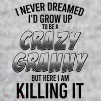 Funny I Never Dreamed I'd Grow Up To Be A Crazy Granny Kids T-Shirt thumb 2