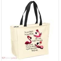 Flamingo IM Not Crazy IM Just Special Funny MotherS Day Tote Bag thumb 2