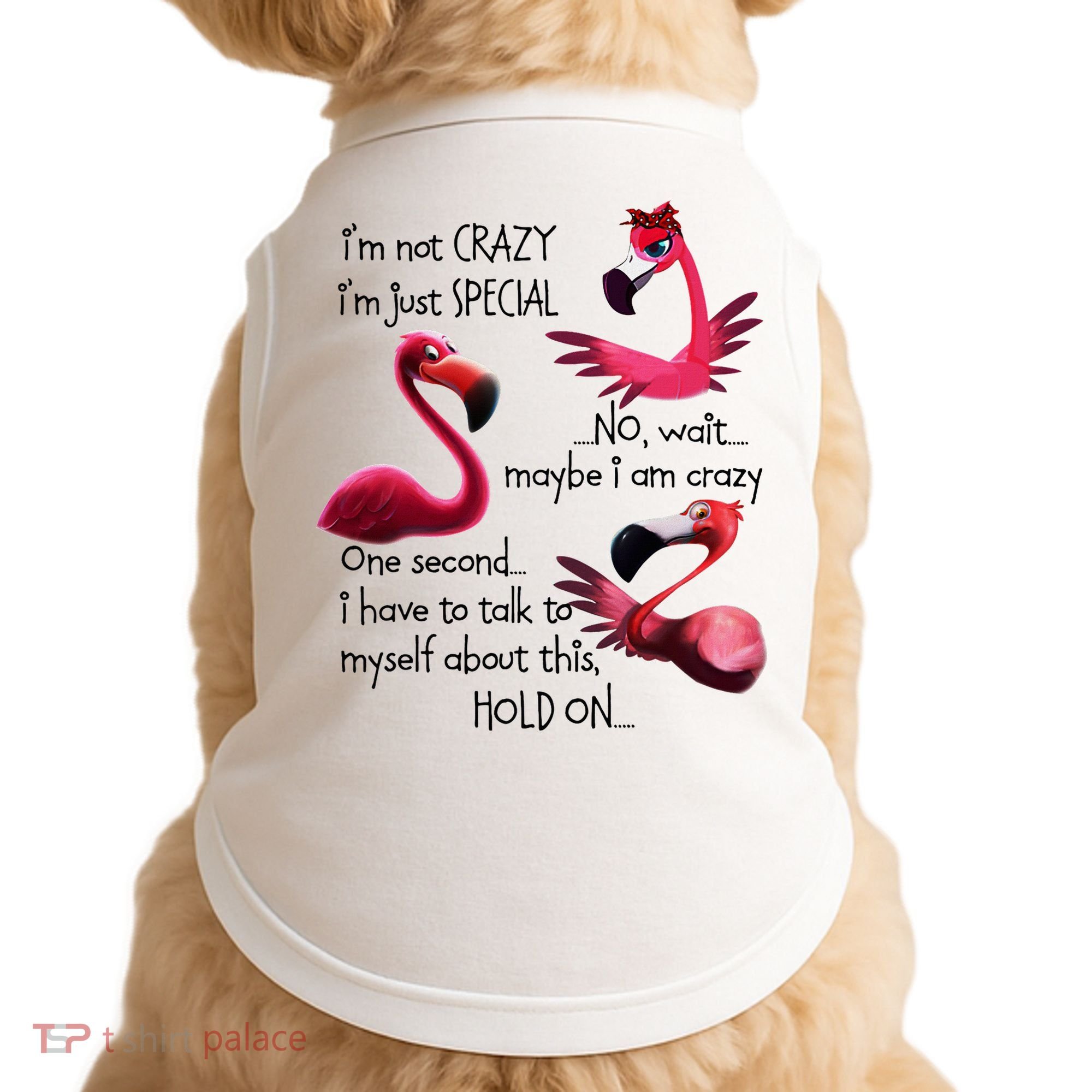 Flamingo IM Not Crazy IM Just Special Funny MotherS Day Doggie Tank