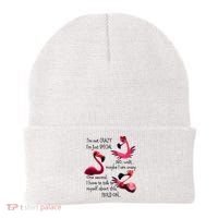 Flamingo IM Not Crazy IM Just Special Funny MotherS Day Beanie thumb 0