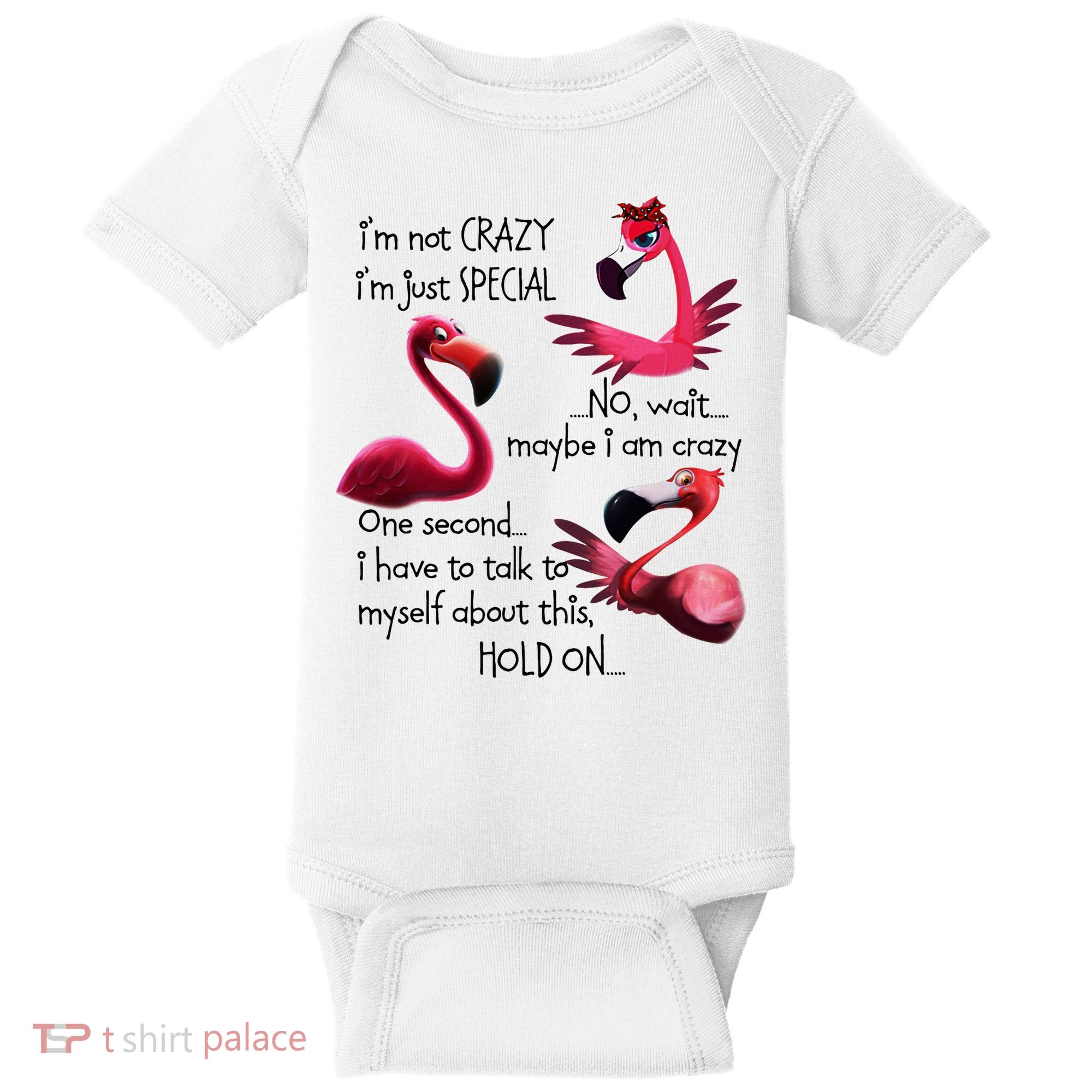 Flamingo IM Not Crazy IM Just Special Funny MotherS Day Baby Bodysuit