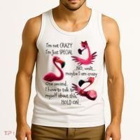 Flamingo IM Not Crazy IM Just Special Funny MotherS Day Tank Top thumb 3
