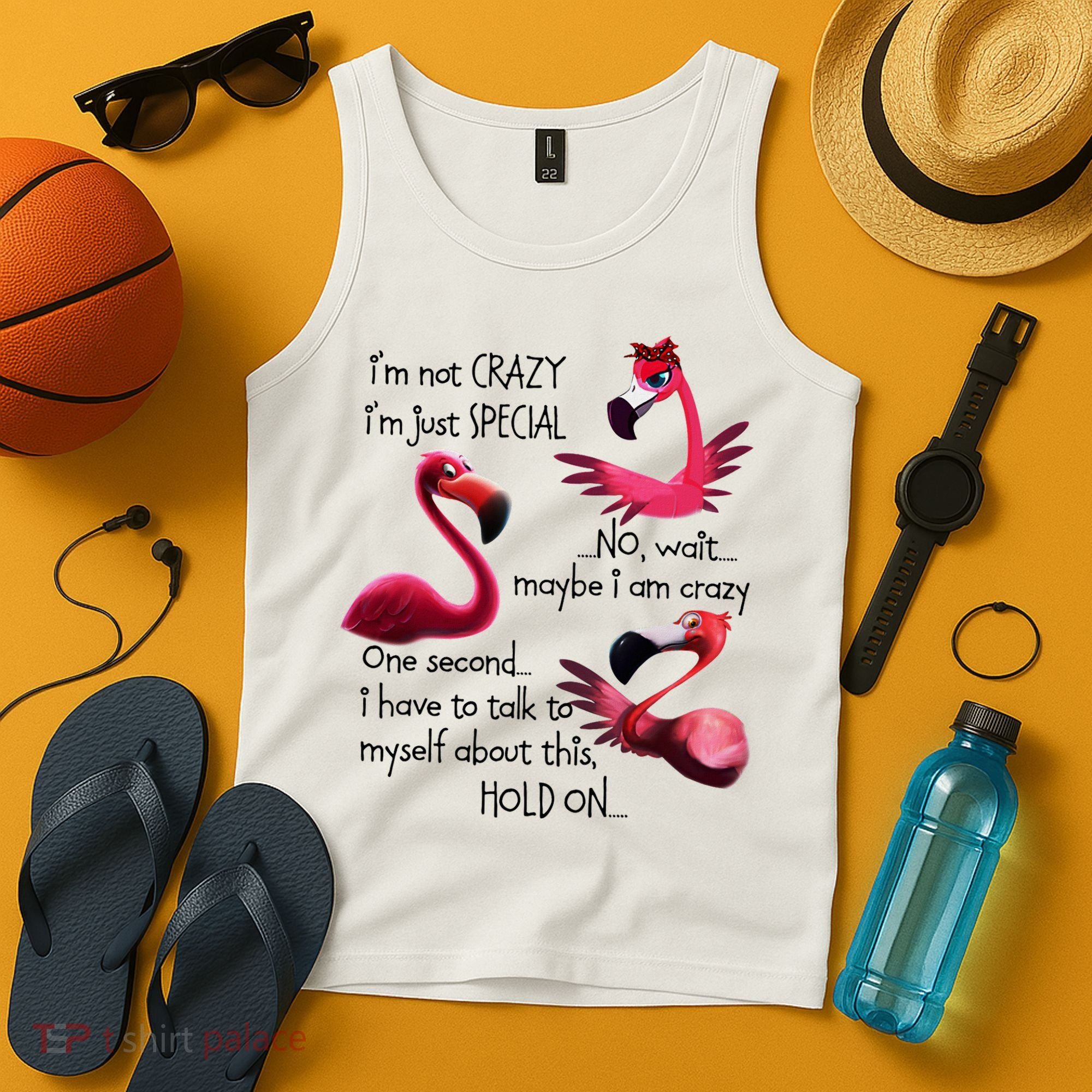 Flamingo IM Not Crazy IM Just Special Funny MotherS Day Tank Top