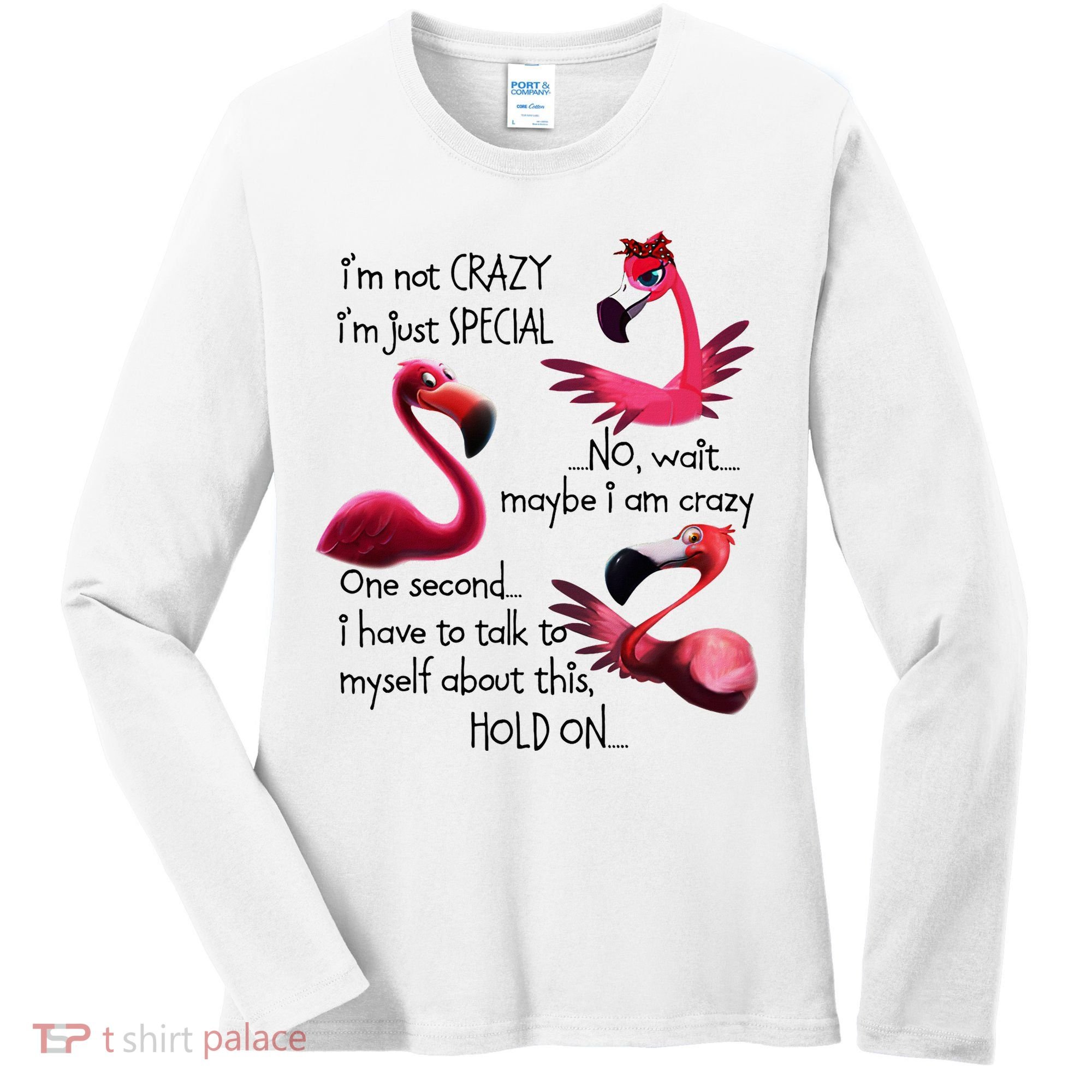 Flamingo IM Not Crazy IM Just Special Funny MotherS Day Women's Long Sleeve Shirt