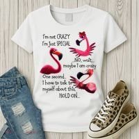 Flamingo IM Not Crazy IM Just Special Funny MotherS Day Women's T-Shirt thumb 3