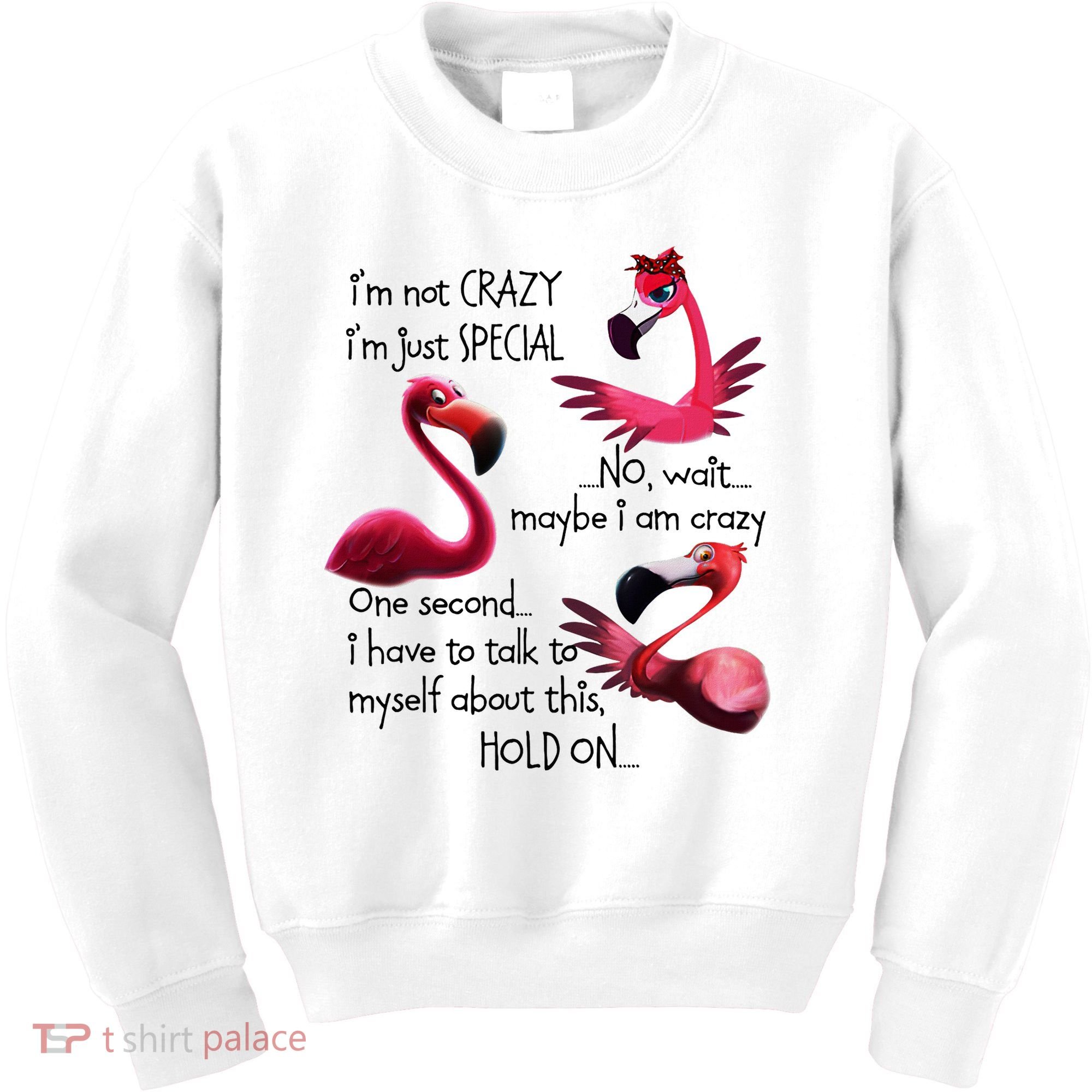 Flamingo IM Not Crazy IM Just Special Funny MotherS Day Kids Sweatshirt