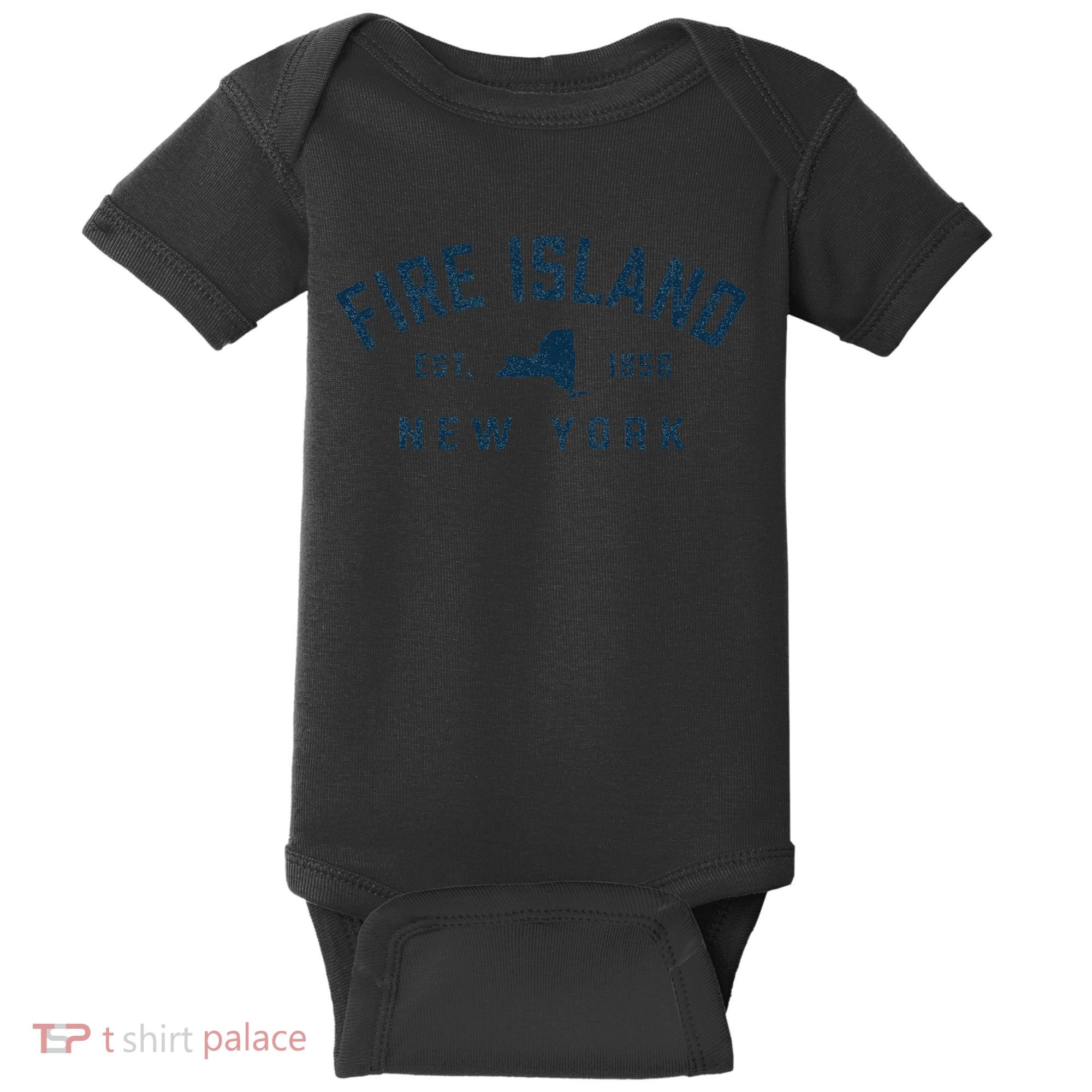 Fire Island New York Preppy Throwback Retro Souvenir Baby Bodysuit