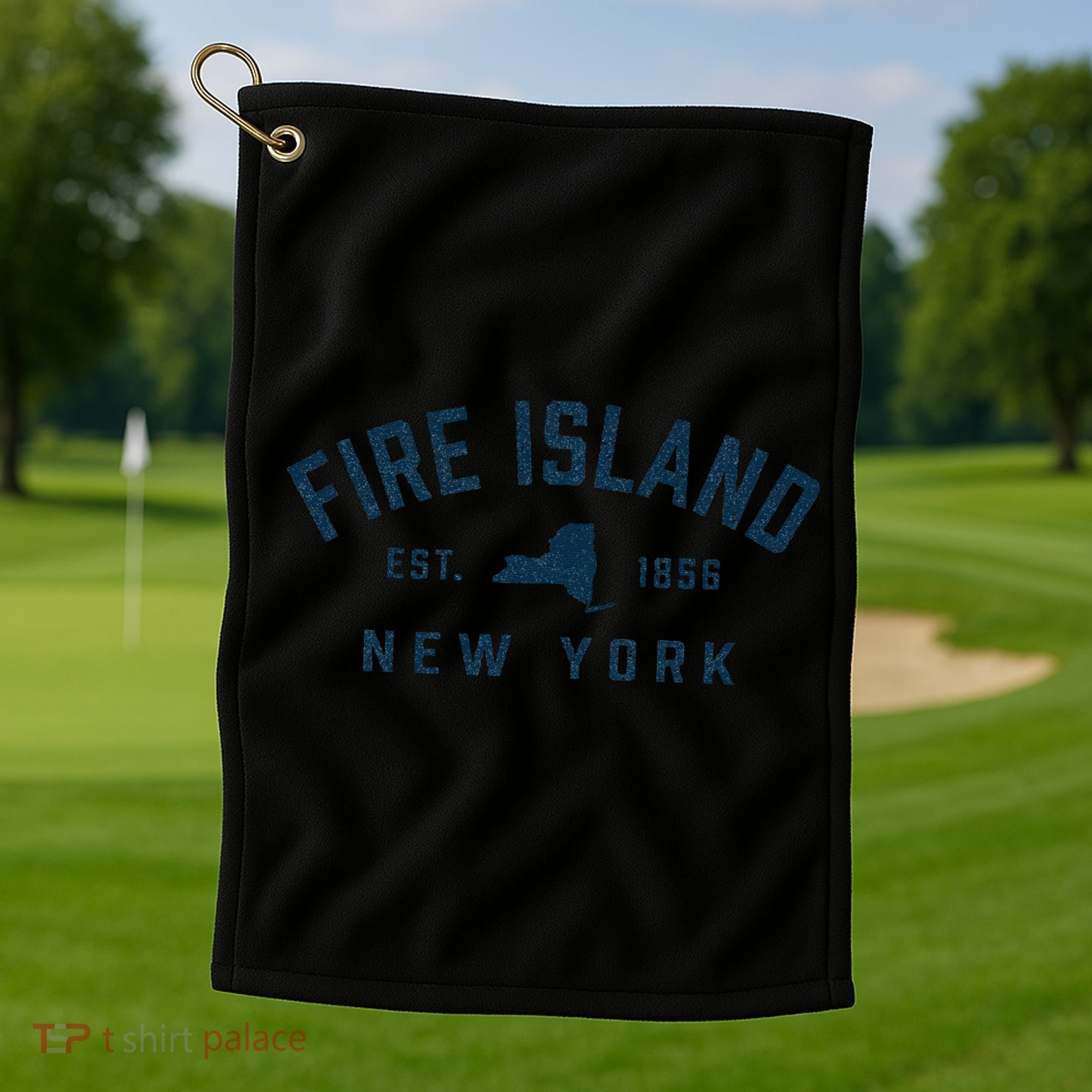 Fire Island New York Preppy Throwback Retro Souvenir Golf Towel