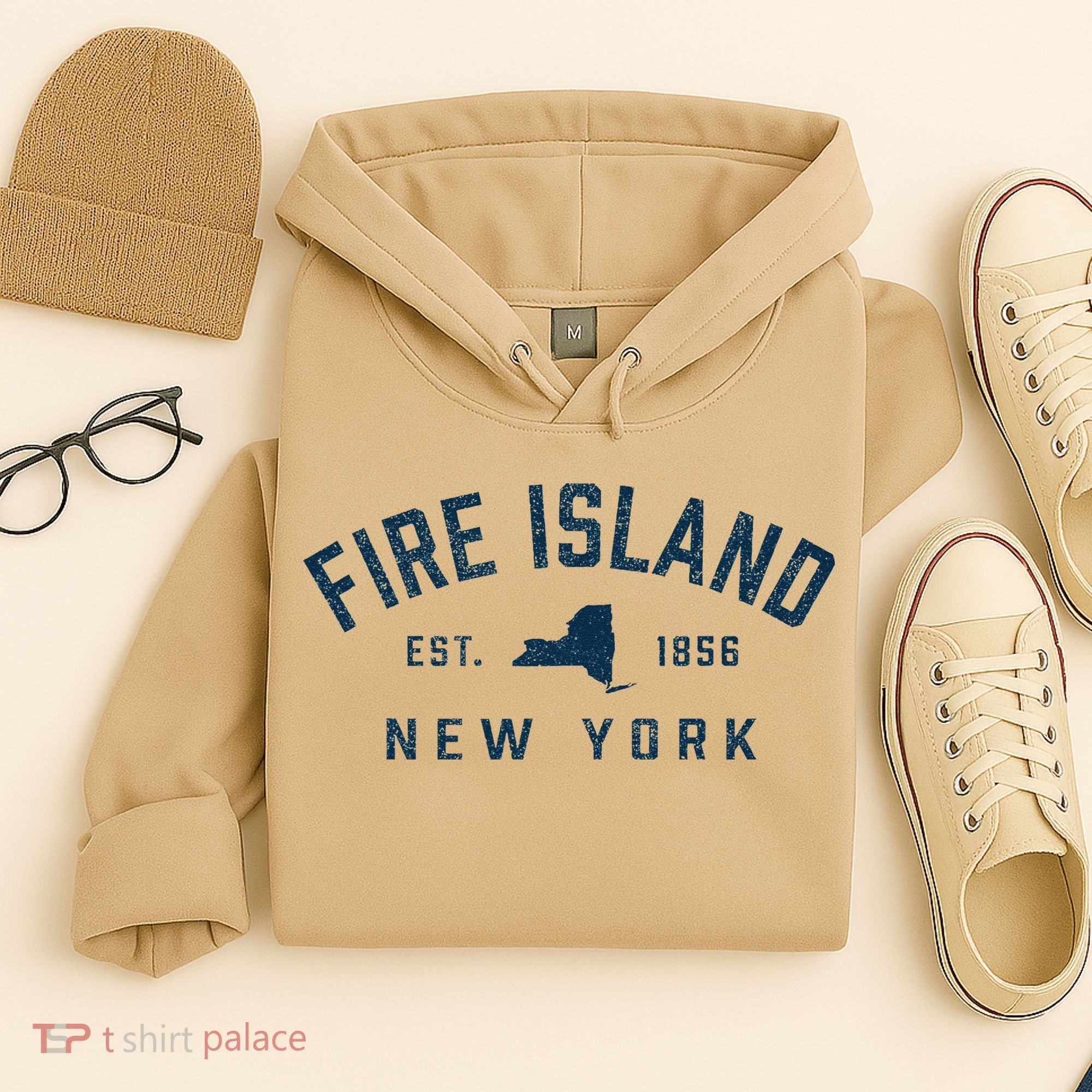Fire Island New York Preppy Throwback Retro Souvenir Hoodie