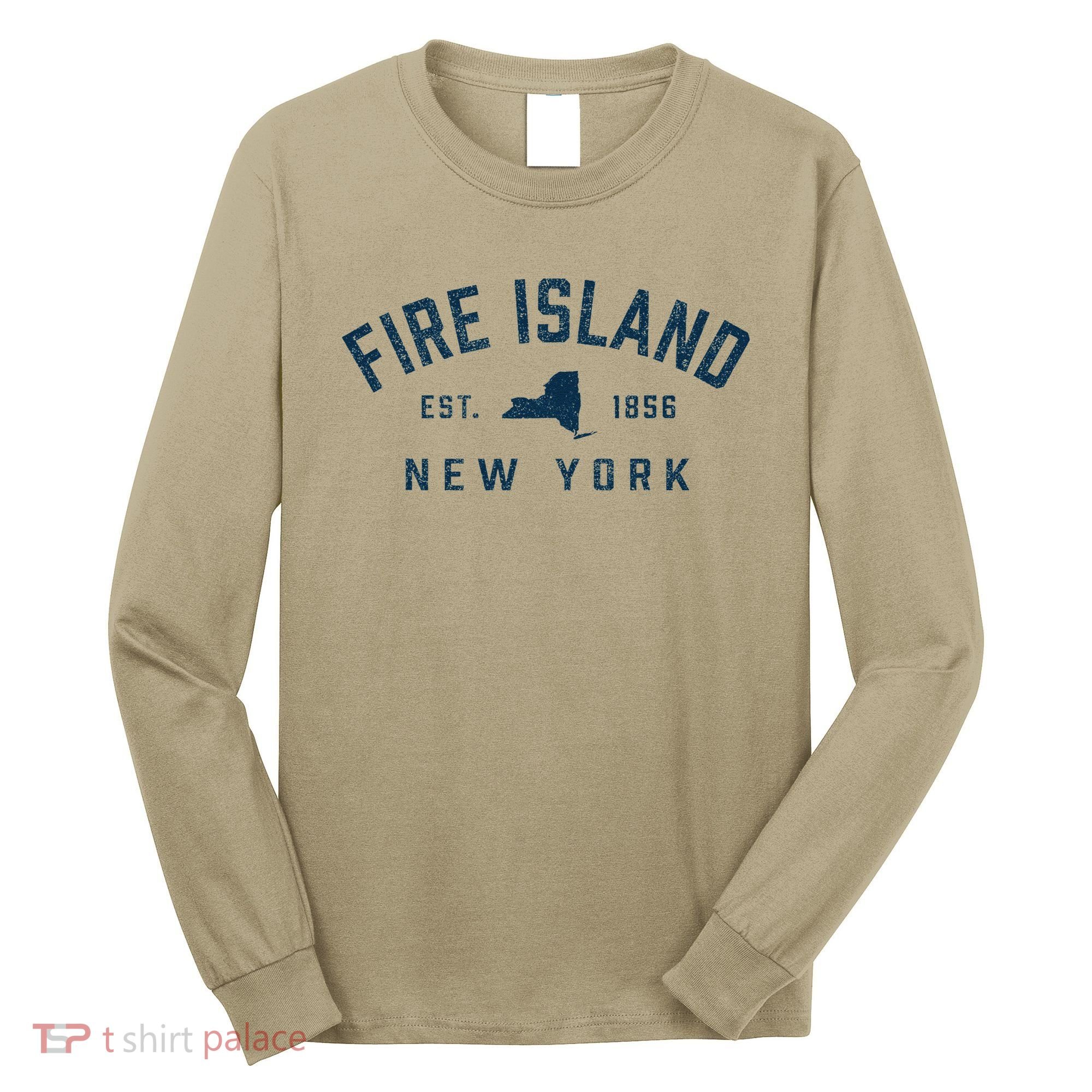 Fire Island New York Preppy Throwback Retro Souvenir Long Sleeve Shirt