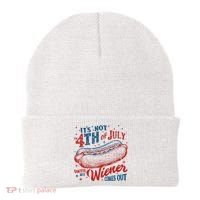 Funny ItS Not 4th Of July Until My Wiener Comes Out Beanie thumb 0