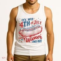 Funny ItS Not 4th Of July Until My Wiener Comes Out Tank Top thumb 3