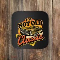 Funny I'm Not Old I'm Classic Retro Muscle Car Birthday Coaster thumb 0