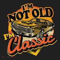 Funny I'm Not Old I'm Classic Retro Muscle Car Birthday Hat thumb 2
