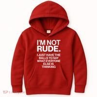Funny Im Not Rude Kids Hoodie thumb 0