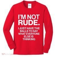 Funny Im Not Rude Kids Long Sleeve Shirt thumb 0