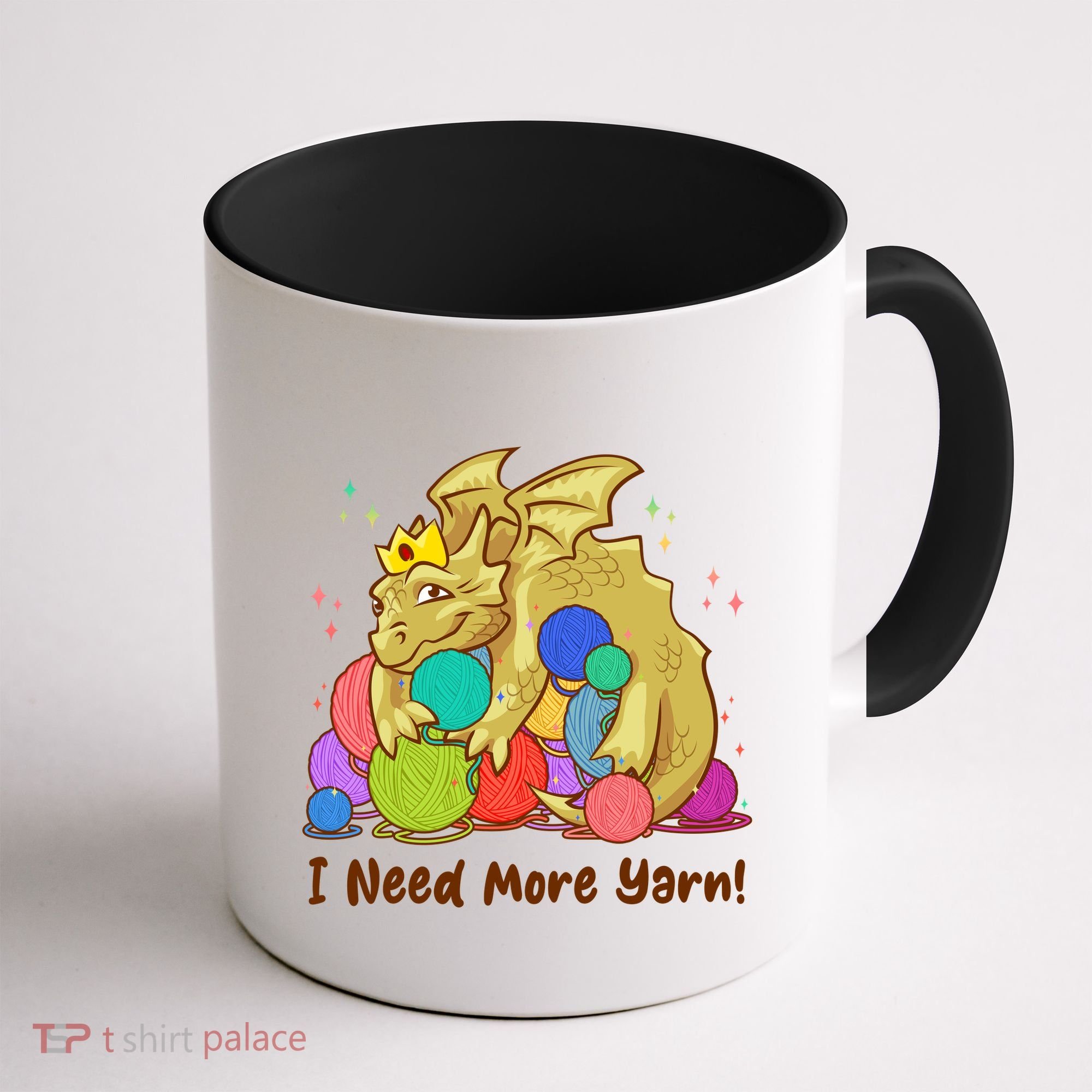 Funny I Need More Yarn Dragon Hoarding Yarn Coffee Mug