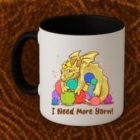 Funny I Need More Yarn Dragon Hoarding Yarn Coffee Mug thumb 2