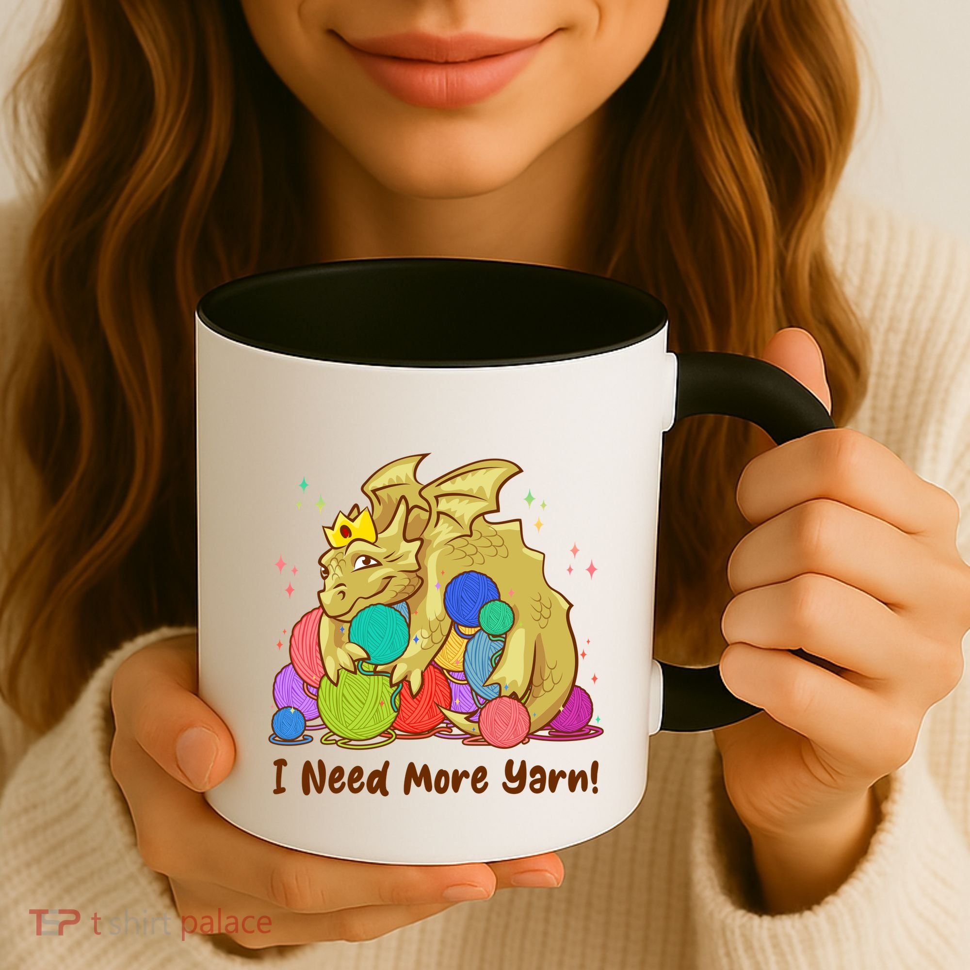 Funny I Need More Yarn Dragon Hoarding Yarn Coffee Mug