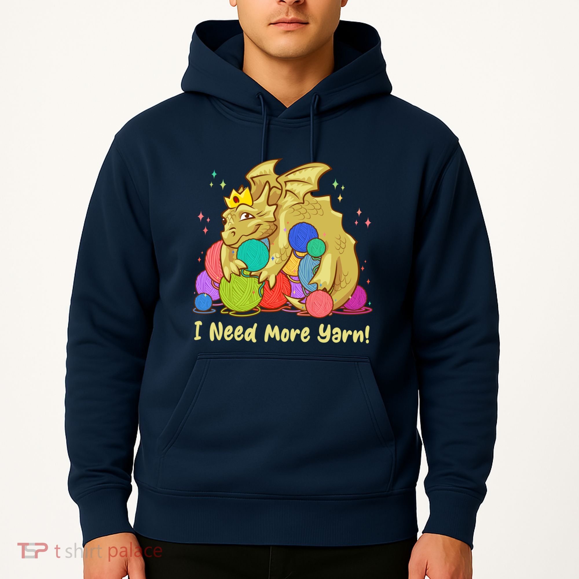 Funny I Need More Yarn Dragon Hoarding Yarn Hoodie