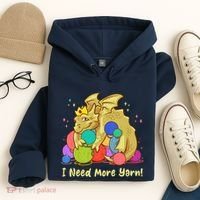 Funny I Need More Yarn Dragon Hoarding Yarn Hoodie thumb 4