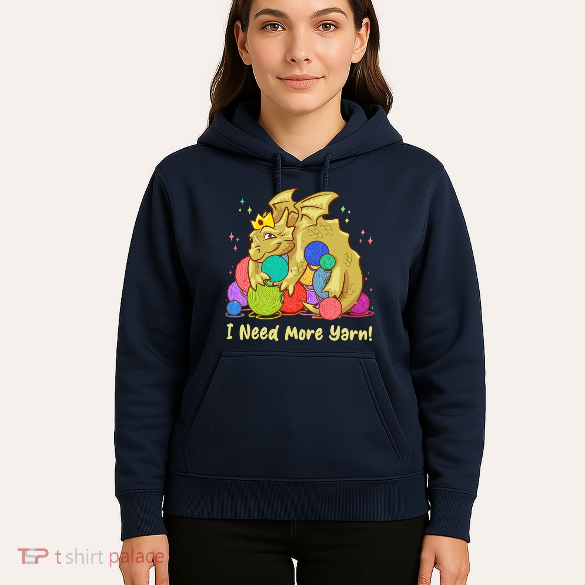 Funny I Need More Yarn Dragon Hoarding Yarn Hoodie