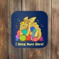Funny I Need More Yarn Dragon Hoarding Yarn Coaster thumb 0