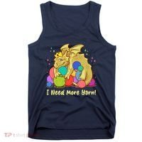 Funny I Need More Yarn Dragon Hoarding Yarn Tank Top thumb 0
