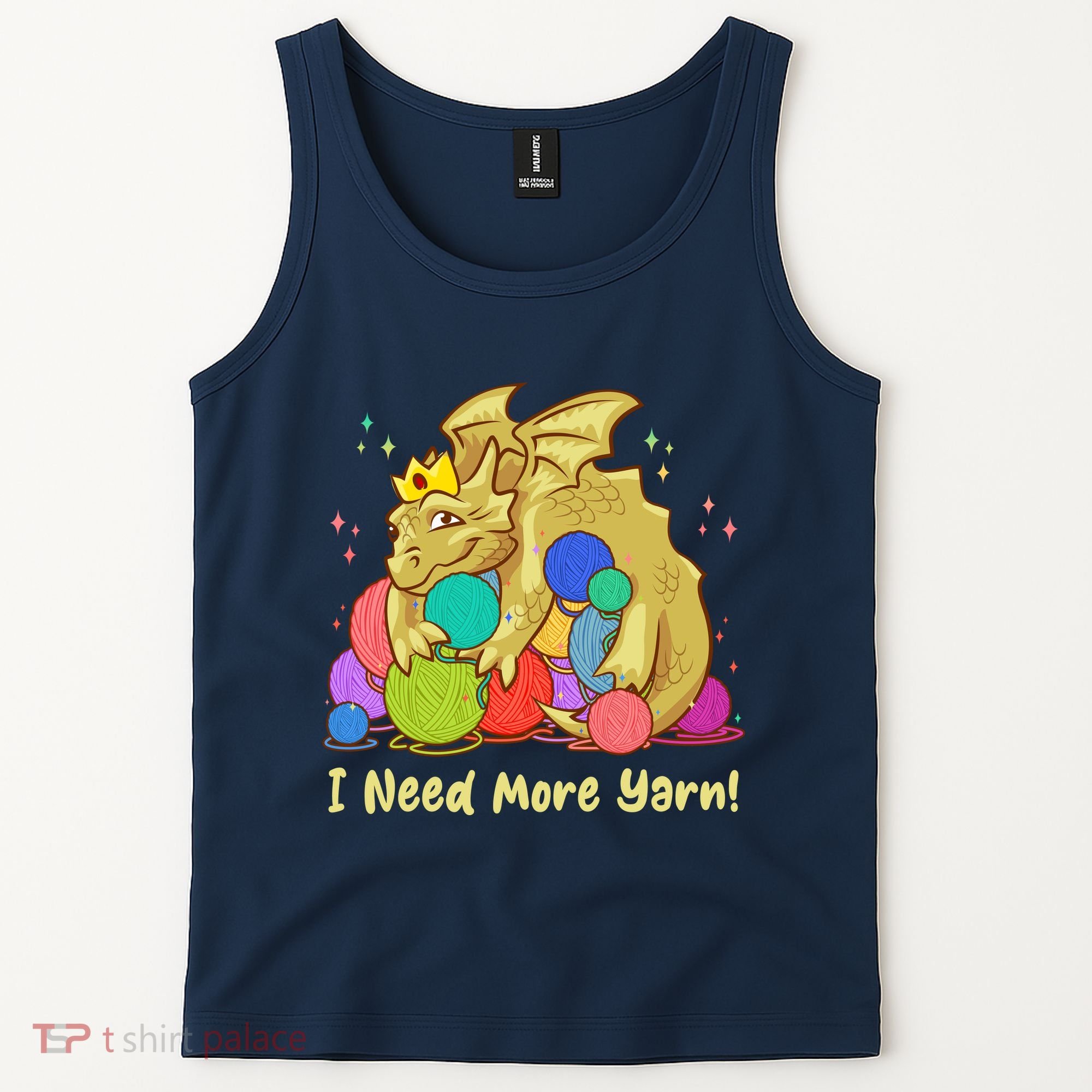 Funny I Need More Yarn Dragon Hoarding Yarn Tank Top