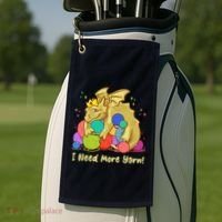 Funny I Need More Yarn Dragon Hoarding Yarn Golf Towel thumb 2