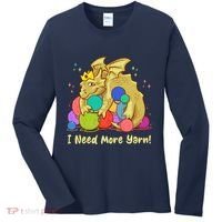 Funny I Need More Yarn Dragon Hoarding Yarn Women's Long Sleeve Shirt thumb 0