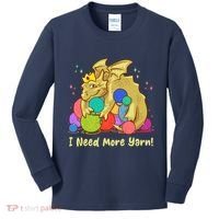Funny I Need More Yarn Dragon Hoarding Yarn Kids Long Sleeve Shirt thumb 0
