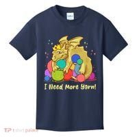 Funny I Need More Yarn Dragon Hoarding Yarn Kids T-Shirt thumb 0