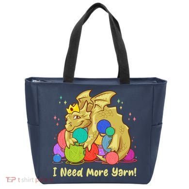 Funny I Need More Yarn Dragon Hoarding Yarn Tote Bag