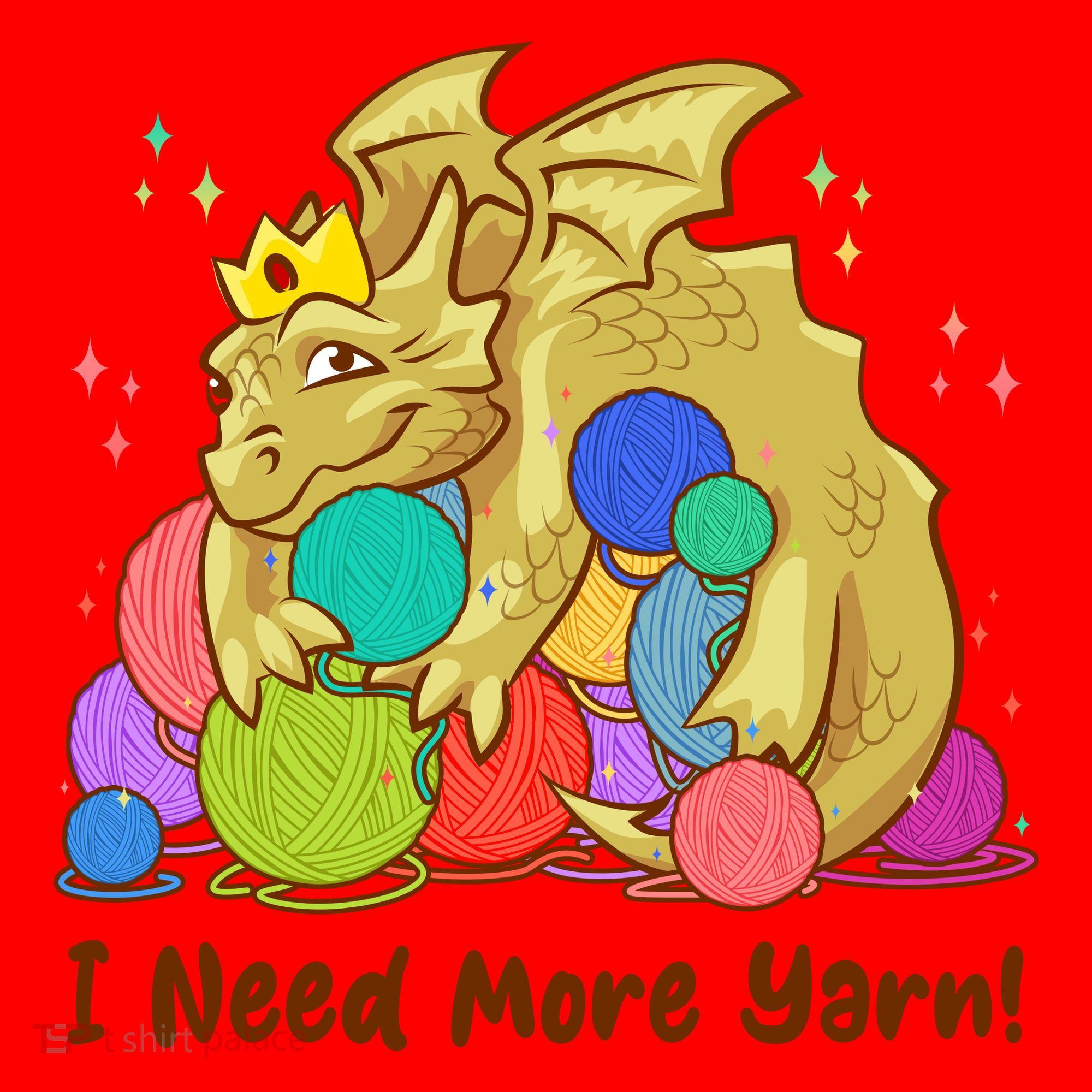Funny I Need More Yarn Dragon Hoarding Yarn Santa Hat