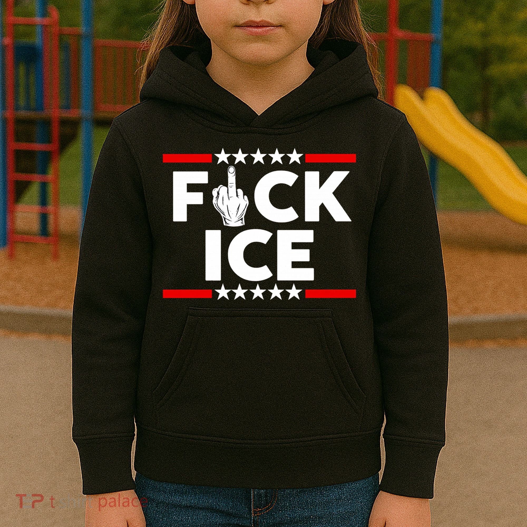 F Ice No Human Is Illegal Kids Hoodie