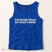 Funny Im Nicer Than My Face Looks Tank Top thumb 2