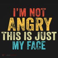 Funny I'm Not Angry This Is Just My Face Vintage Retro T-Shirt thumb 7