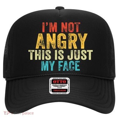 Funny I'm Not Angry This Is Just My Face Vintage Retro Hat